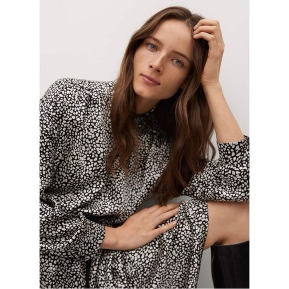 MANGO Elegant Animal Print Long Sleeved Maxi Dress Size 4 - Picture 15 of 15